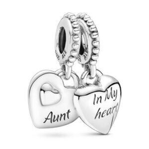 Aunt & Niece Split Heart Dangle Charm